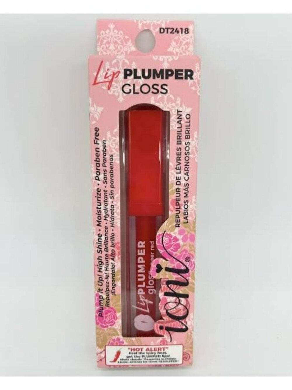 Lip Plumper Gloss Sheer Red High Shine Paraben-Free Moisturizing Formula